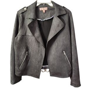 Philosophy Women's Charcoal Faux Suede Jacket Large